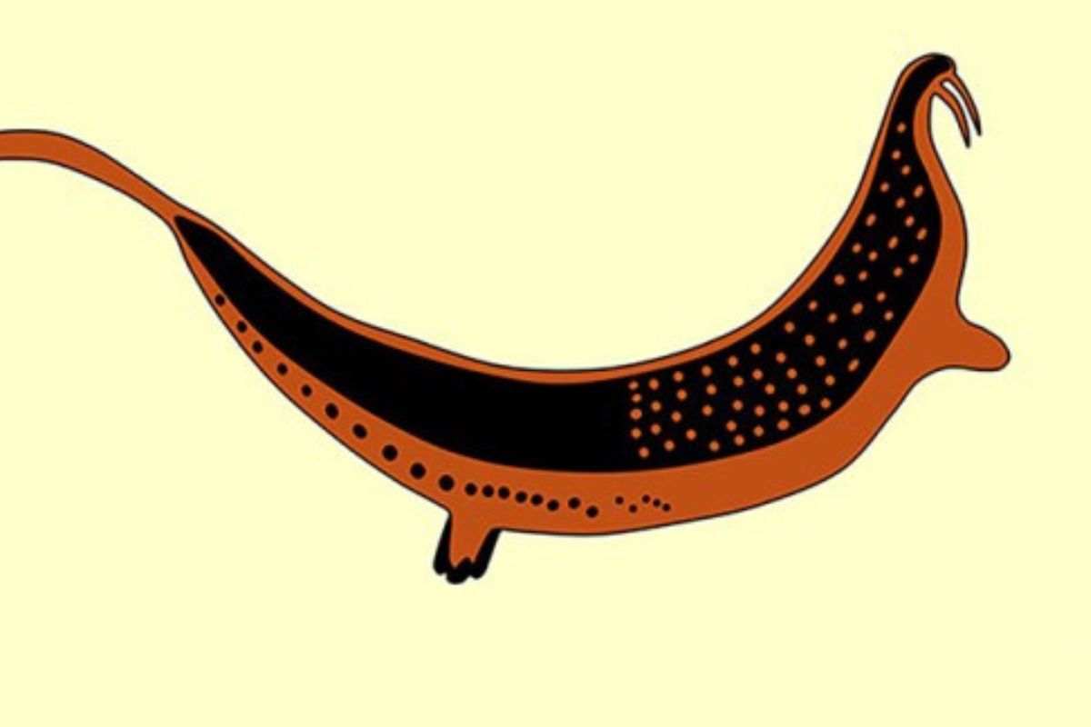 Fossils of an extinct animal may have inspired this cave art drawing